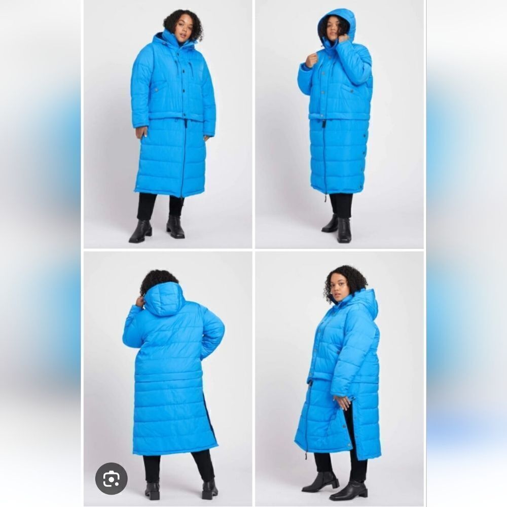 NWT Universal Standard Hybrid Puffer Jacket Electric Blue Lemonade Size 14-16